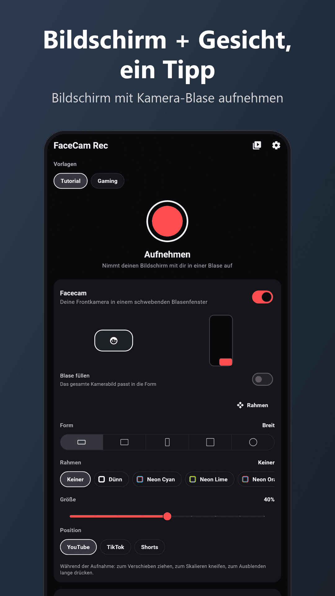 FaceCam Rec Screenshot 1