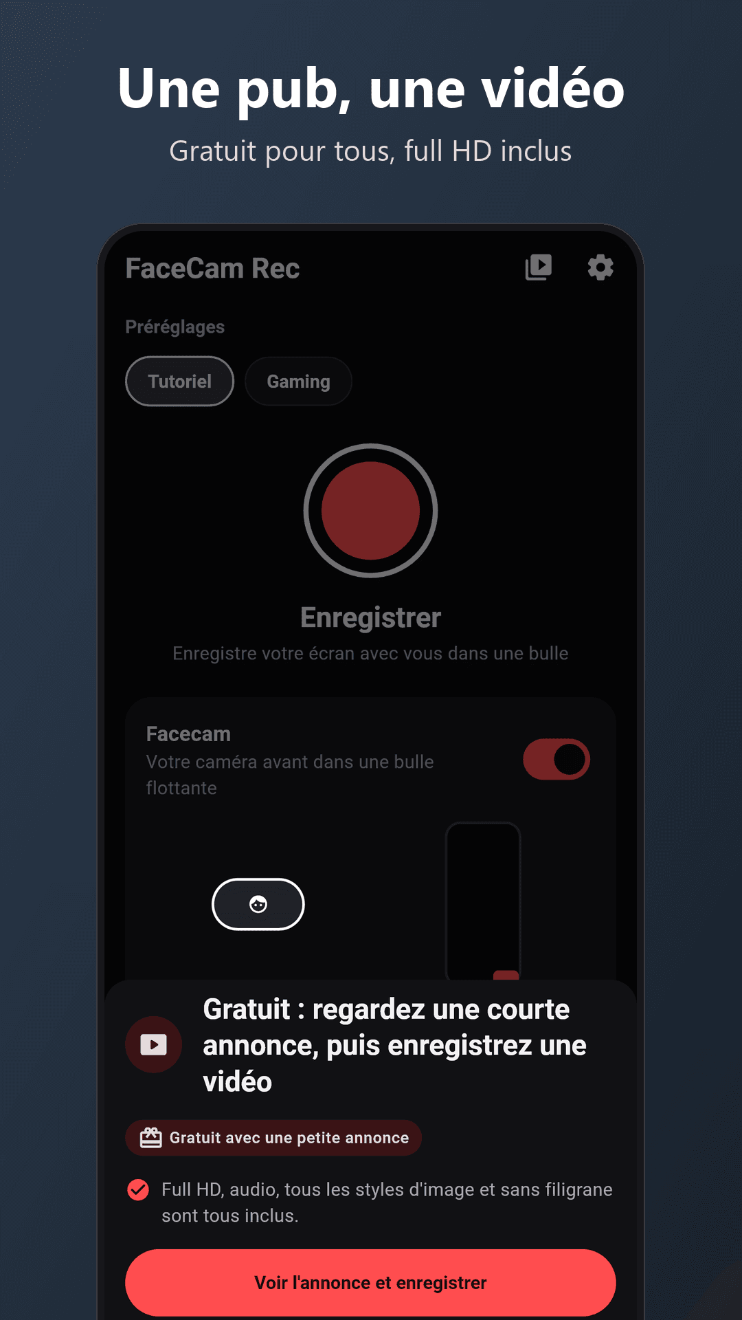 Capture d'écran 5 de FaceCam Rec