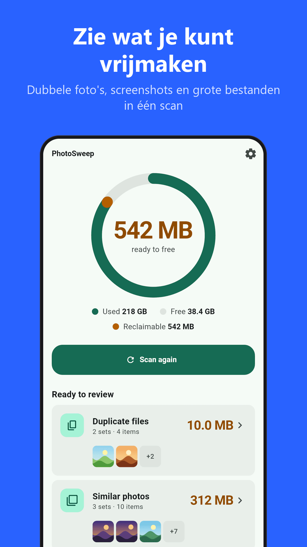 Screenshot 1 van PhotoSweep